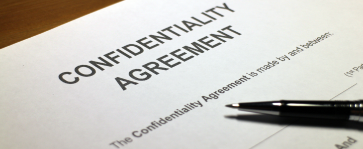 document that says confidentiality agreement