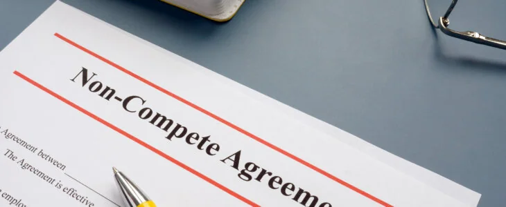 Non compete agreement NCA in the office.